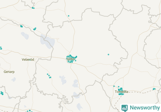Karta över Sjöbo kommun