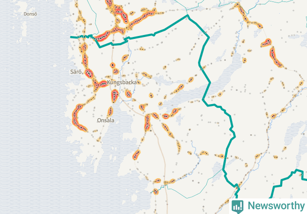 Karta över Kungsbacka kommun