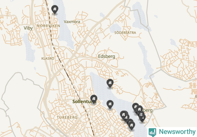 Karta över Sollentuna kommun