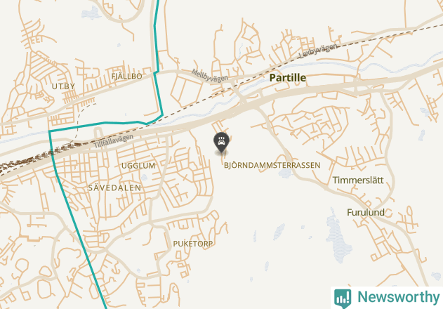 Karta över viltolyckor i Partille kommun