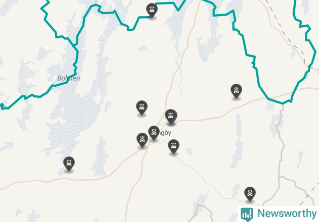 Karta över viltolyckor i Ljungby kommun