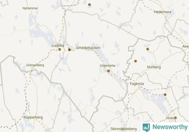 Karta över Smedjebackens kommun