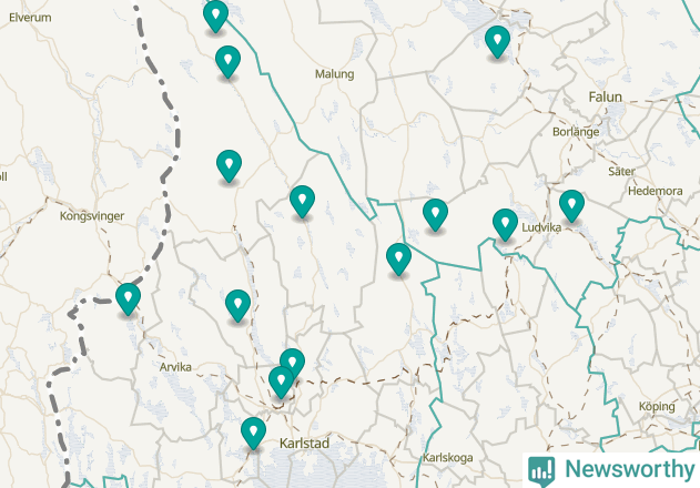 Karta över Hagfors kommun