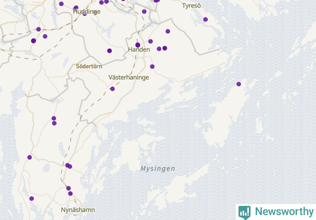 Karta över Haninge kommun