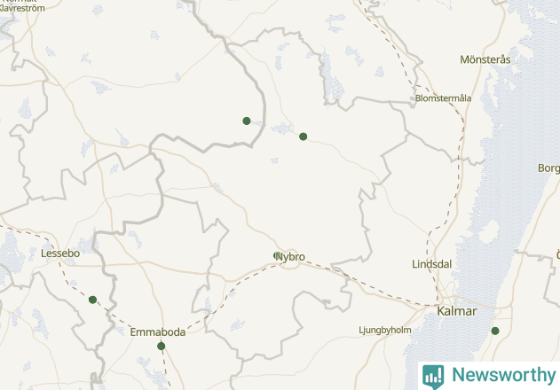 Karta över Nybro kommun