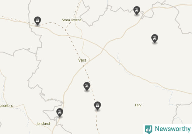 Karta över viltolyckor i Vara kommun