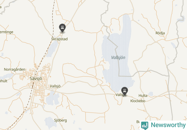 Karta över viltolyckor i Sävsjö kommun