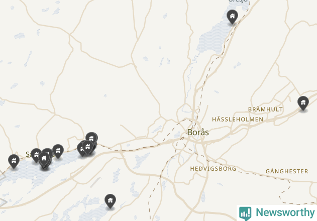 Karta över Borås kommun