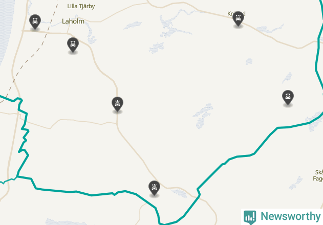 Karta över viltolyckor i Laholms kommun
