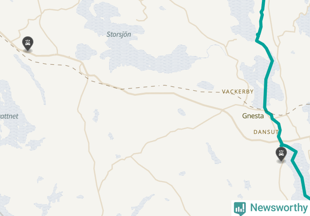Karta över viltolyckor i Gnesta kommun
