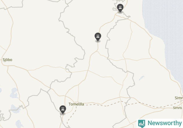 Karta över viltolyckor i Tomelilla kommun