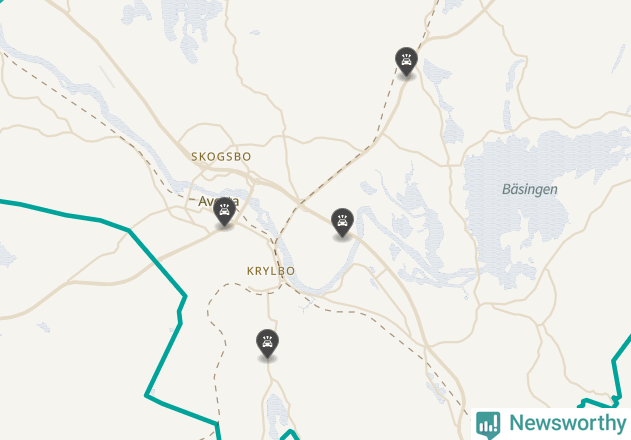 Karta över viltolyckor i Avesta kommun