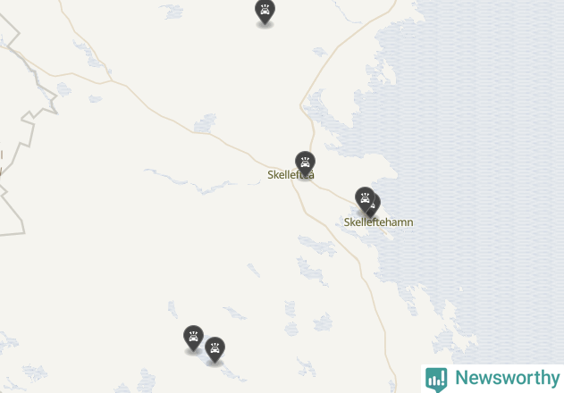 Karta över viltolyckor i Skellefteå kommun