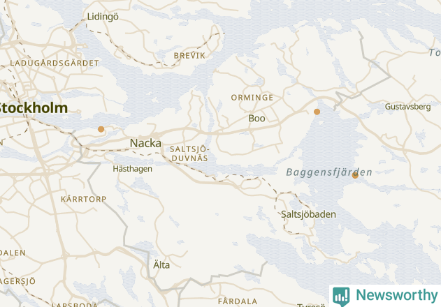 Karta över Nacka kommun