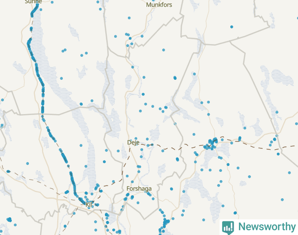 Karta över Forshaga kommun