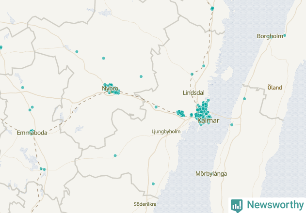 Karta över Kalmar kommun