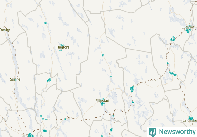 Karta över Filipstads kommun
