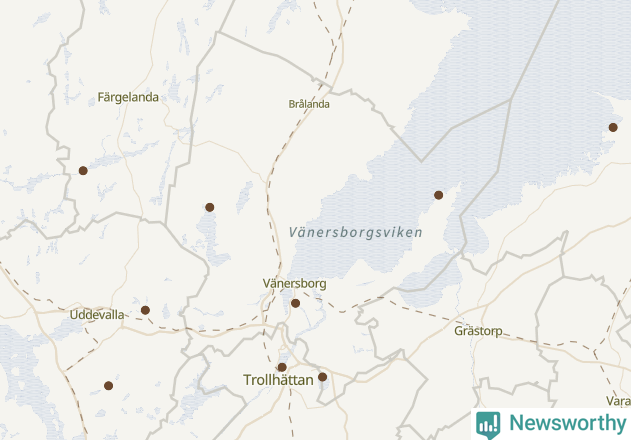 Karta över Vänersborgs kommun
