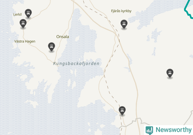 Karta över viltolyckor i Kungsbacka kommun