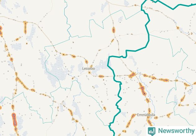 Karta över Lessebo kommun