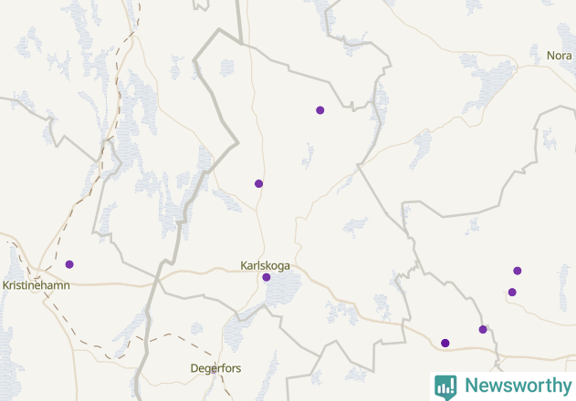 Karta över Karlskoga kommun