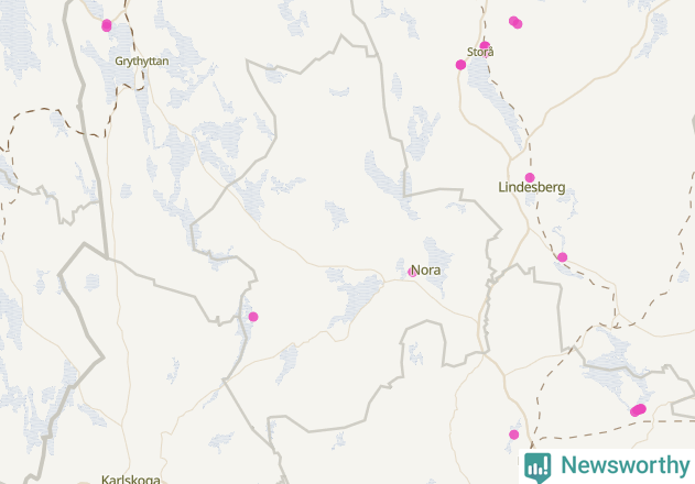 Karta över Nora kommun