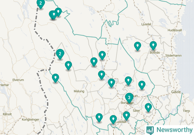 Karta över Orsa kommun