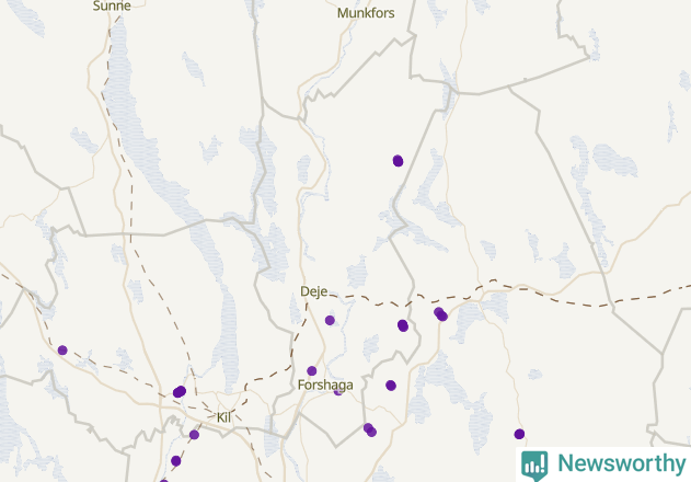 Karta över Forshaga kommun