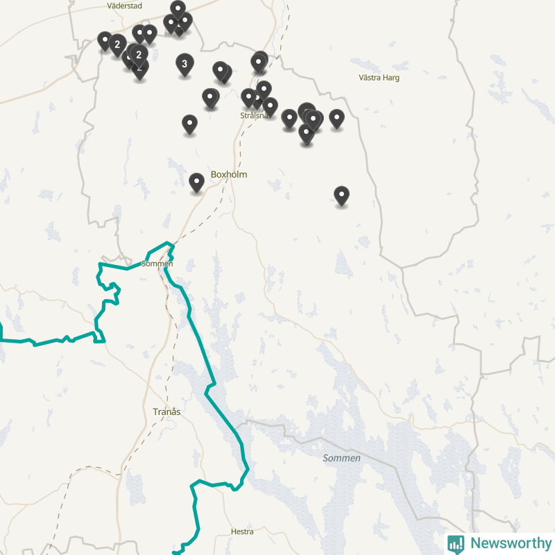 Karta över Boxholms kommun