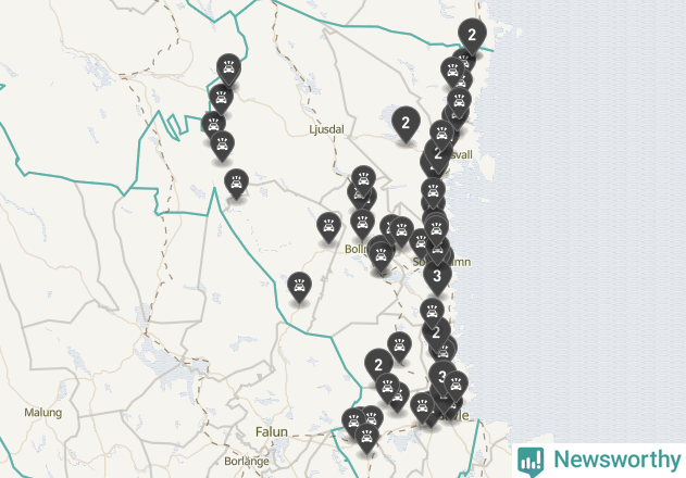 Karta över Gävleborgs län