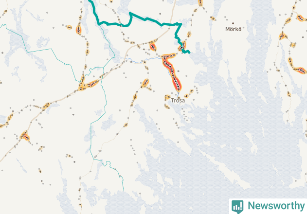 Karta över Trosa kommun