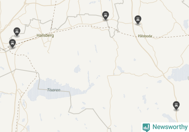 Karta över viltolyckor i Hallsbergs kommun