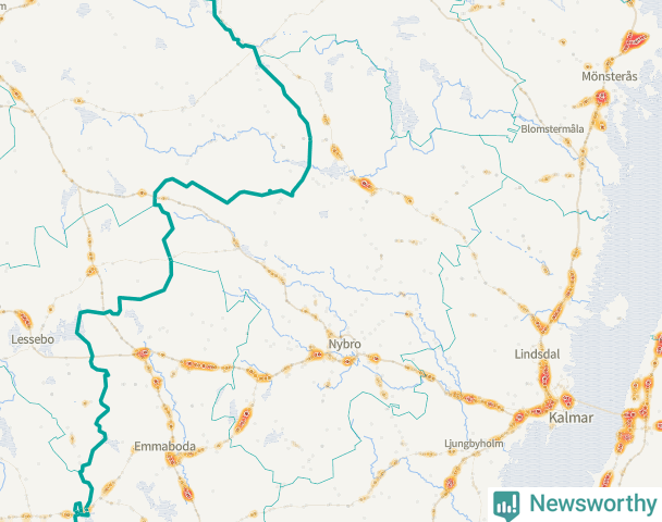 Karta över Nybro kommun