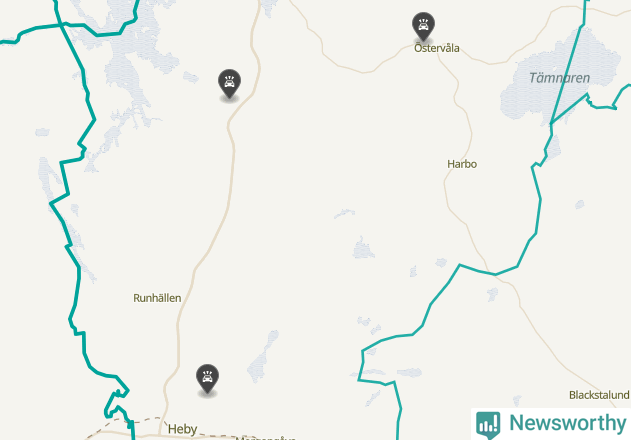 Karta över viltolyckor i Heby kommun