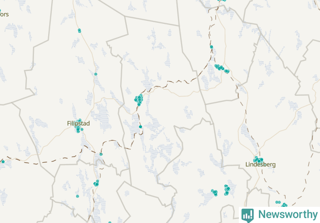 Karta över Hällefors kommun