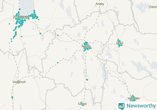 Karta över Nässjö kommun