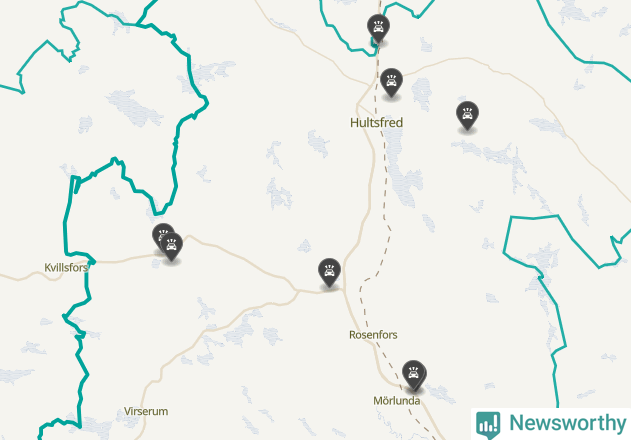 Karta över viltolyckor i Hultsfreds kommun