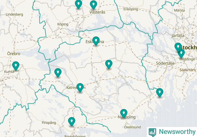Karta över Katrineholms kommun