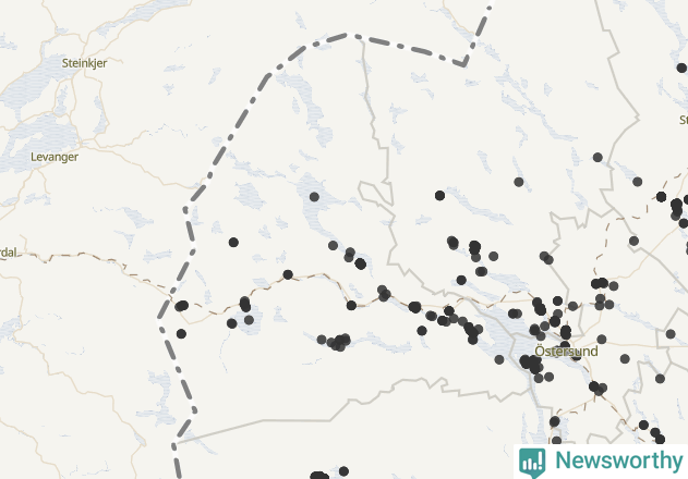 Karta över Åre kommun