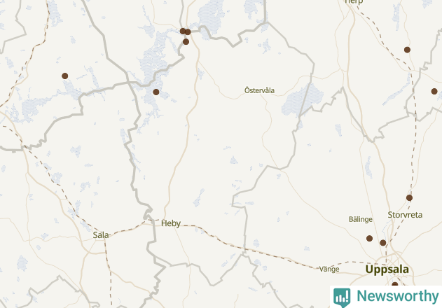 Karta över Heby kommun