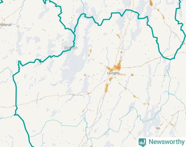 Karta över Ljungby kommun
