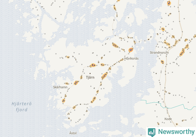 Karta över Tjörns kommun
