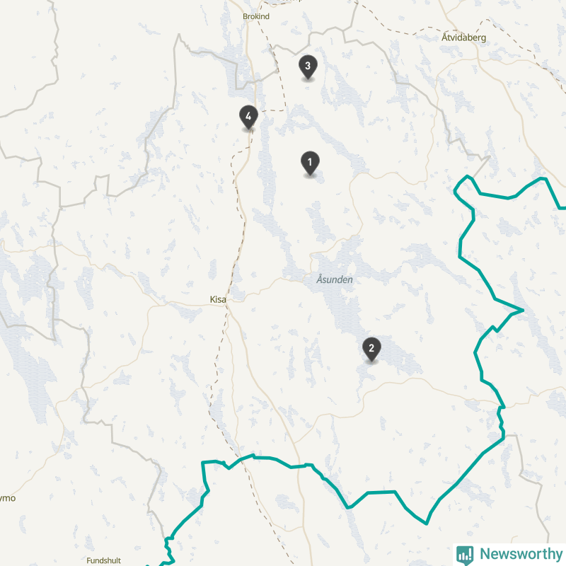 Karta över Kinda kommun