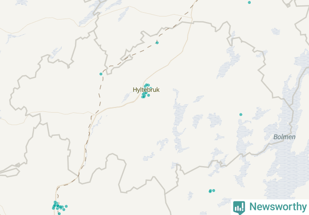 Karta över Hylte kommun