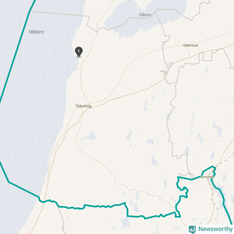 Karta över Ödeshögs kommun