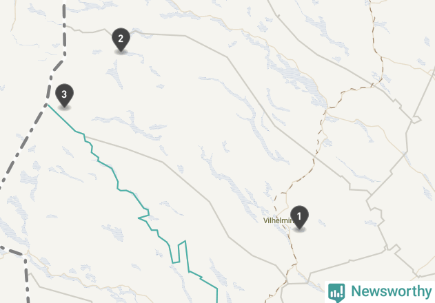 Karta över väderstationer i artikeln