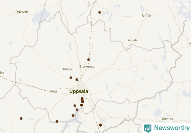 Karta över Uppsala kommun