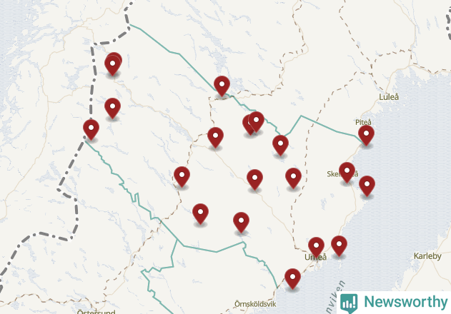 Karta över väderstationer