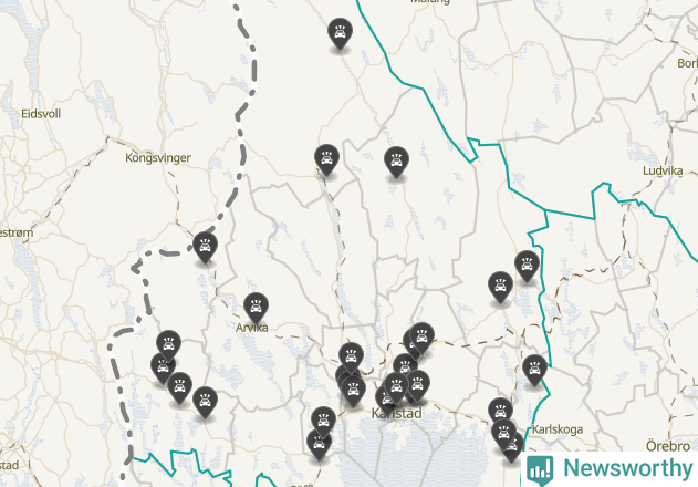 Karta över Värmlands län