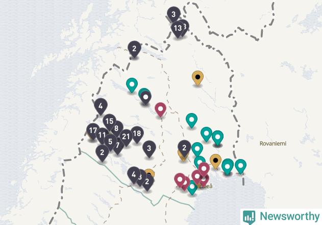 Karta över Norrbottens län